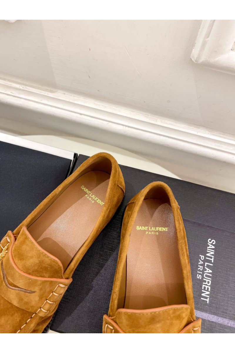 Yves Saint Laurent Женские замшевые лоферы premium