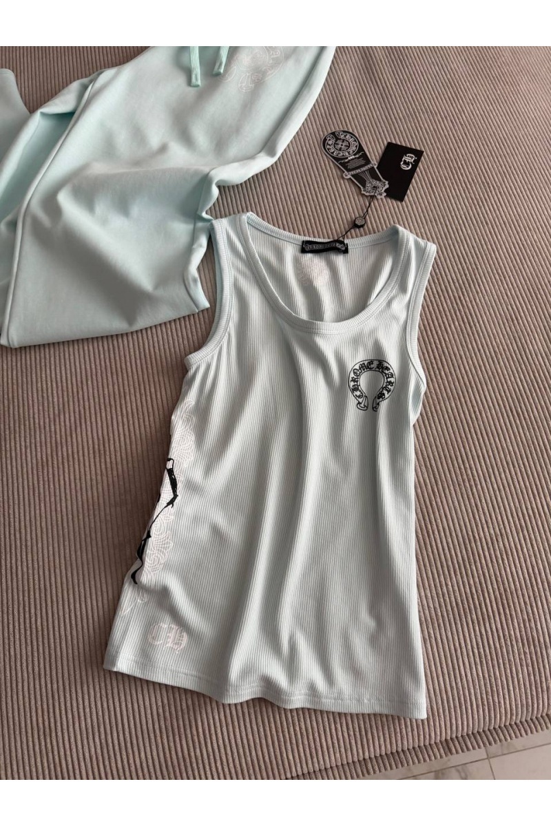 Chrome Hearts Женская голубая майка premium