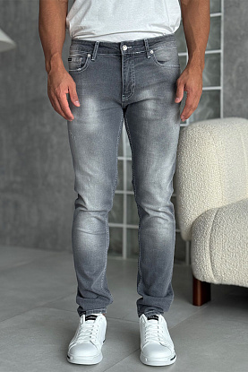 Мужские серые джинсы logo-plaque 