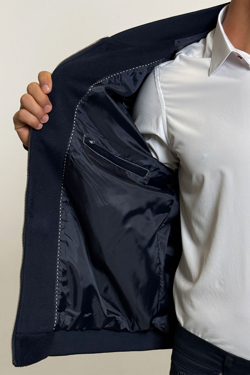 Loro Piana Мужской бомбер синего цвета