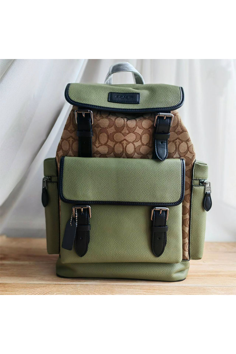Coach Кожаный рюкзак Coach - Green 45x30 см