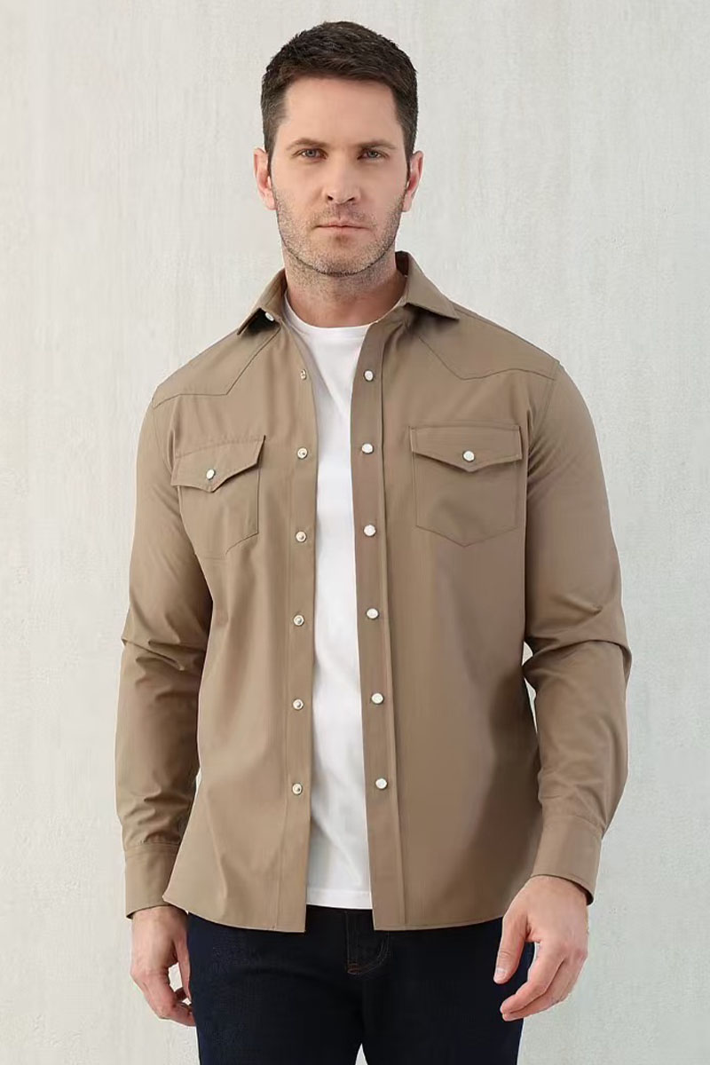 Designer Мужская бежевая рубашка Premium