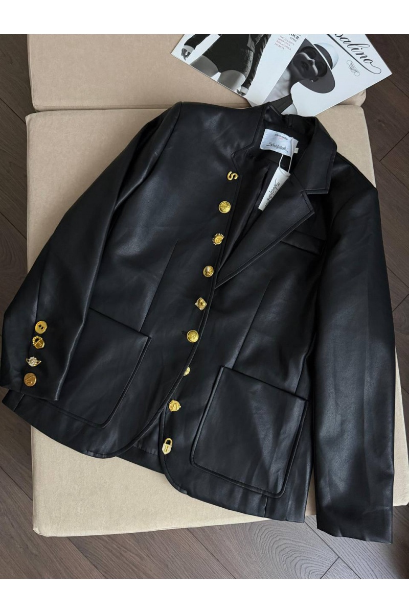 Schiaparelli Женский пиджак из эко кожи Premium - Black