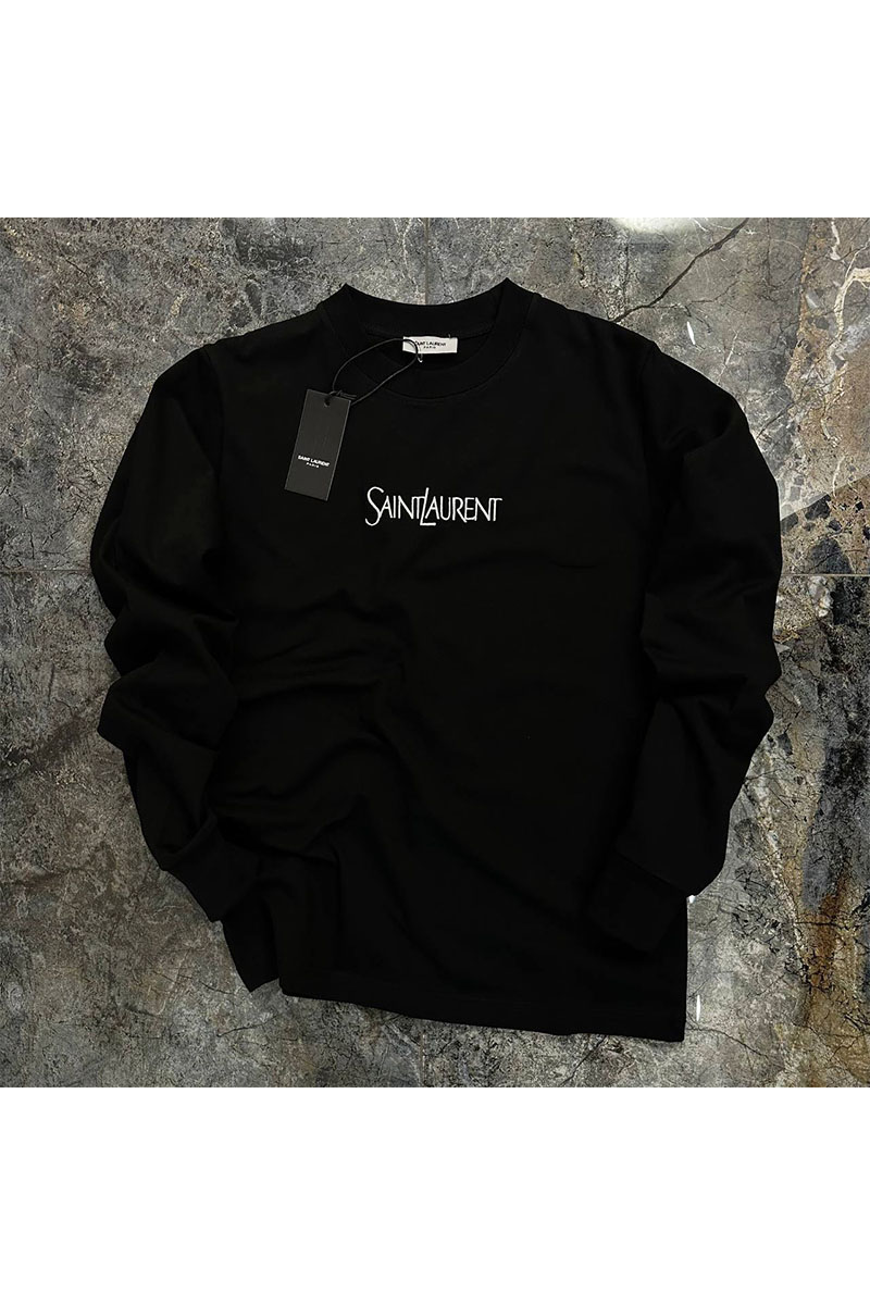 Yves Saint Laurent Мужской чёрный свитшот logo-embroidered 