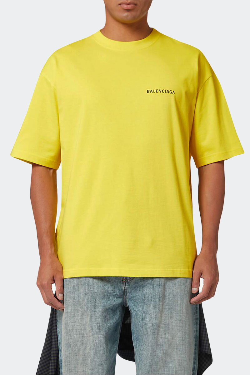 Balenciaga Жёлтая оверсайз футболка Medium Fit Vintage