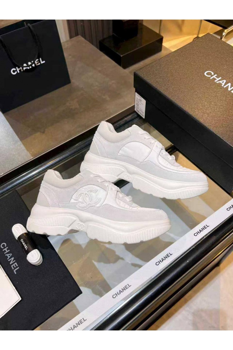 Chаnеl Белые женские кроссовки premium