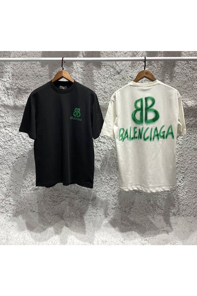 Balenciaga Мужская чёрная футболка graffiti-logo