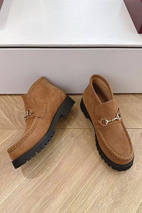 Женские замшевые лоферы premium - Chestnut