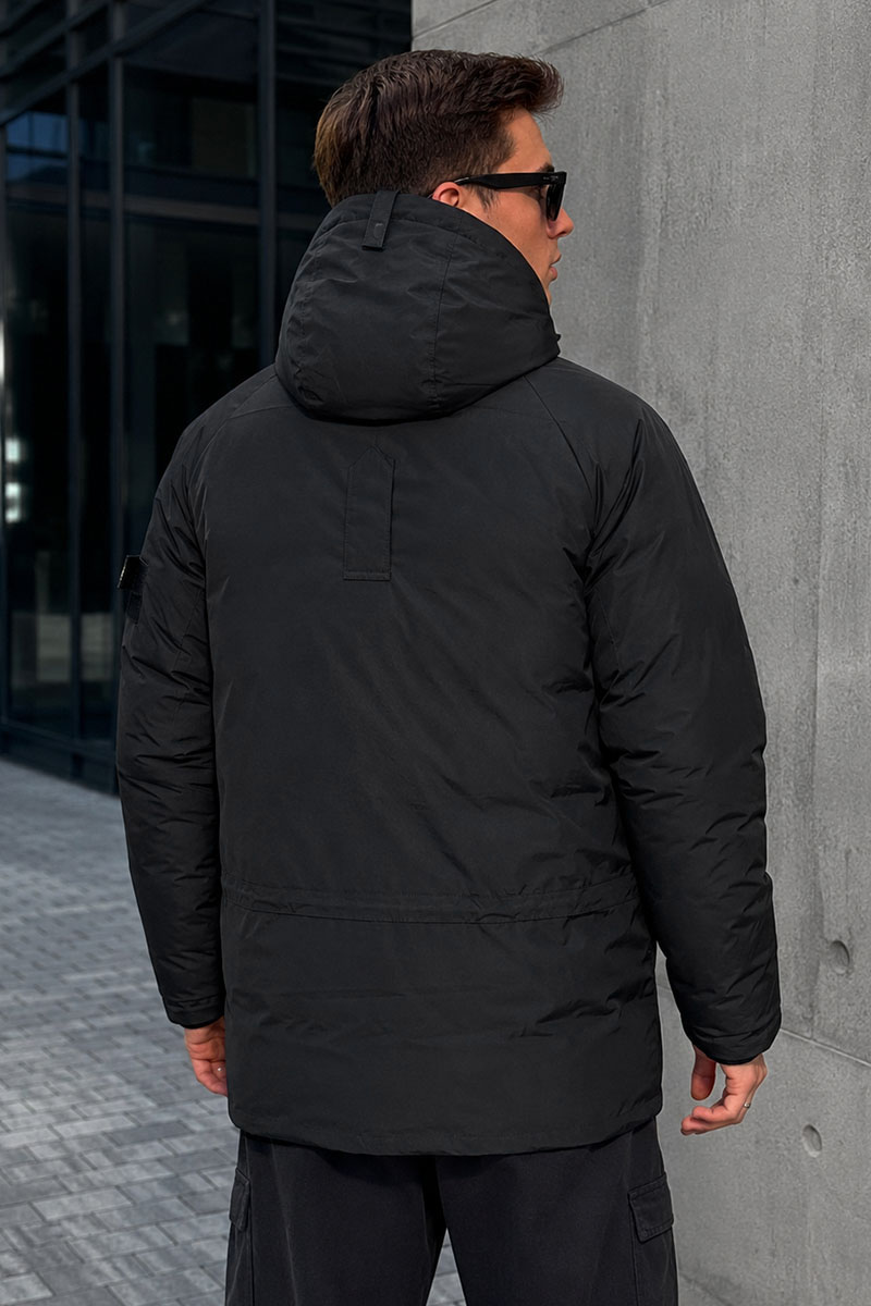 Stone Island Парка чёрного цвета compass-patch