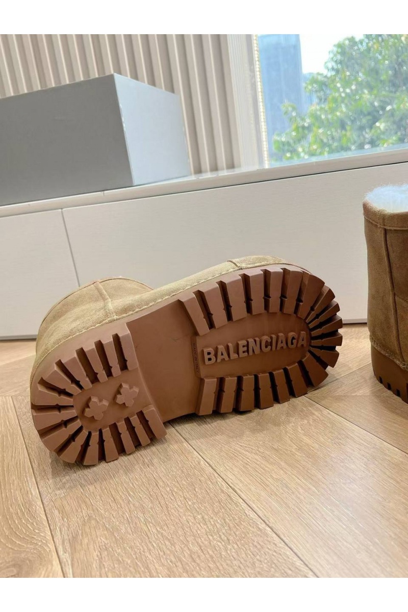 Balenciaga Женские ботинки Alaska Fur Bootie Premium - Brown