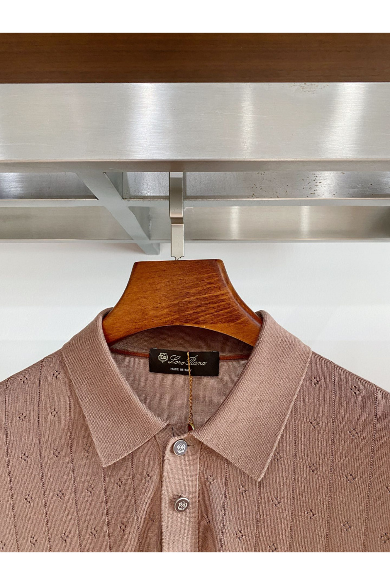Loro Piana Мужское коричневое поло premium