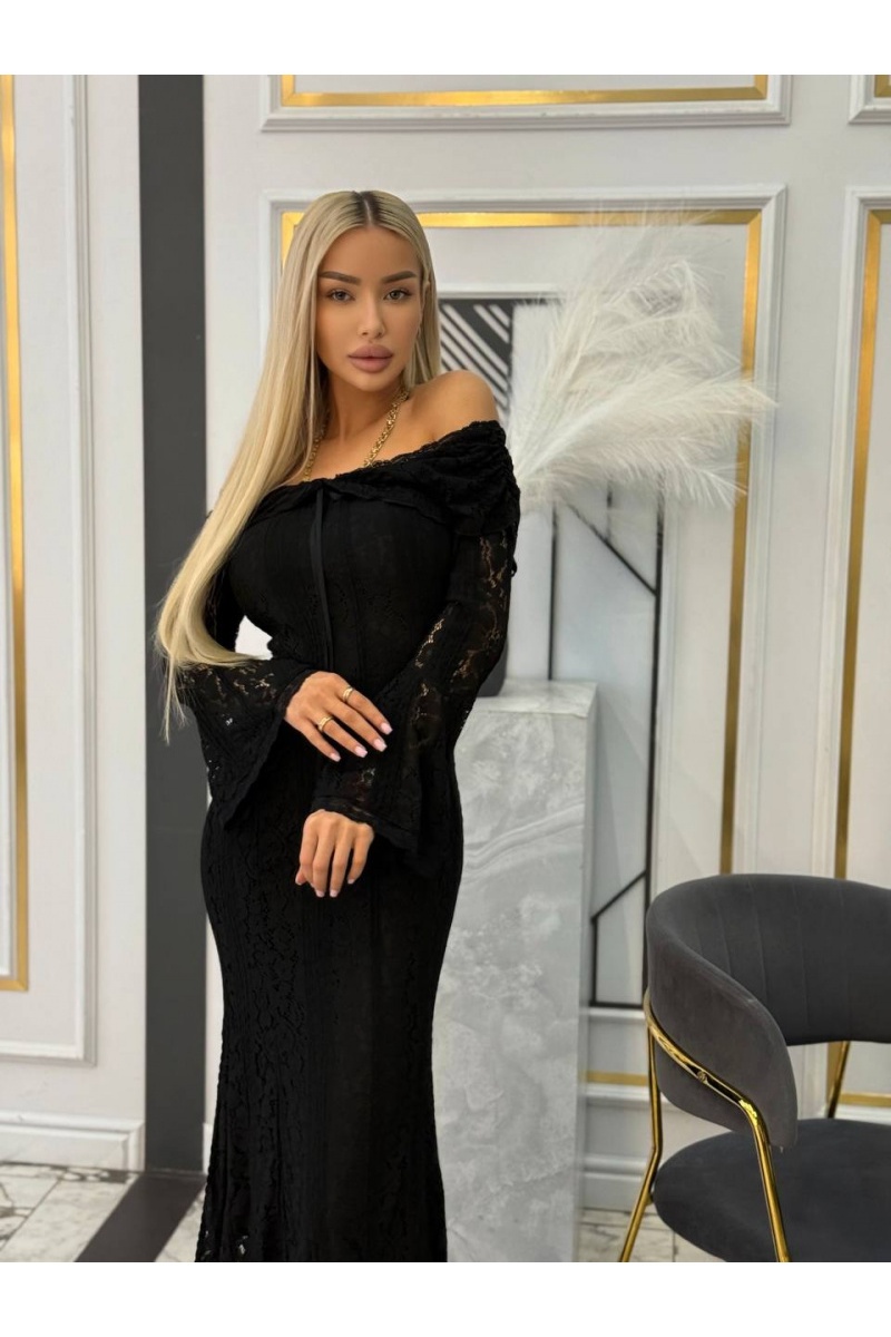 MIU MIU Кружевное женское платье с открытыми плечами 