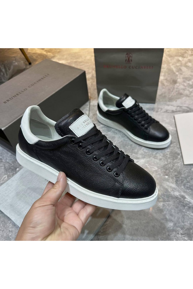 Designer Мужские кроссовки grain leather - Black