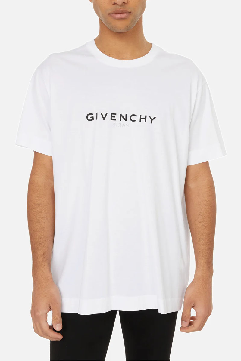 Givenchy Мужская белая футболка mirrored-logo