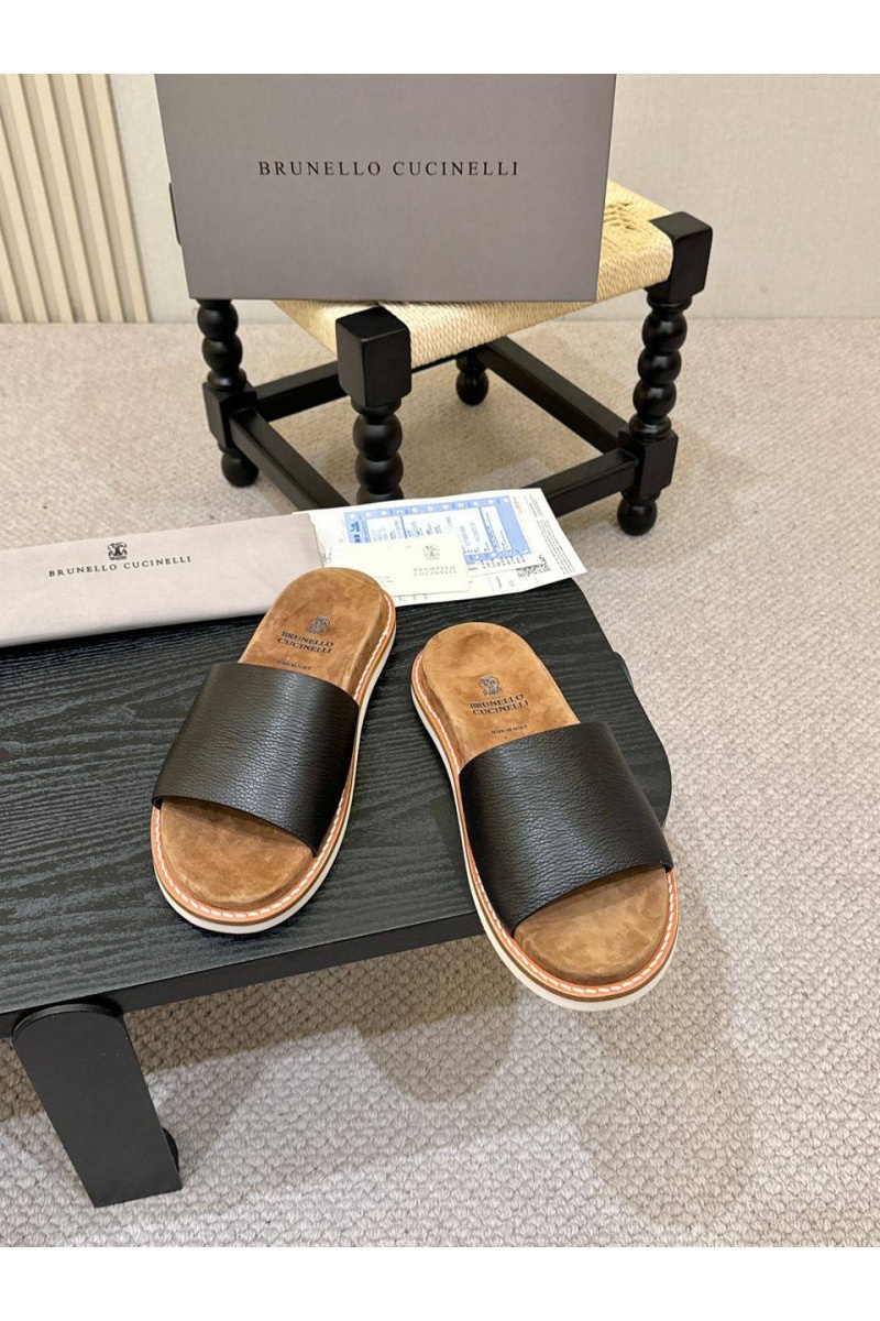 Designer Мужские кожаные шлёпанцы 