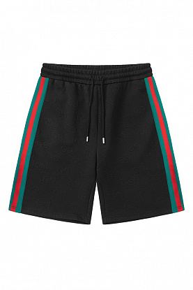Мужские чёрные шорты GG Jacquard