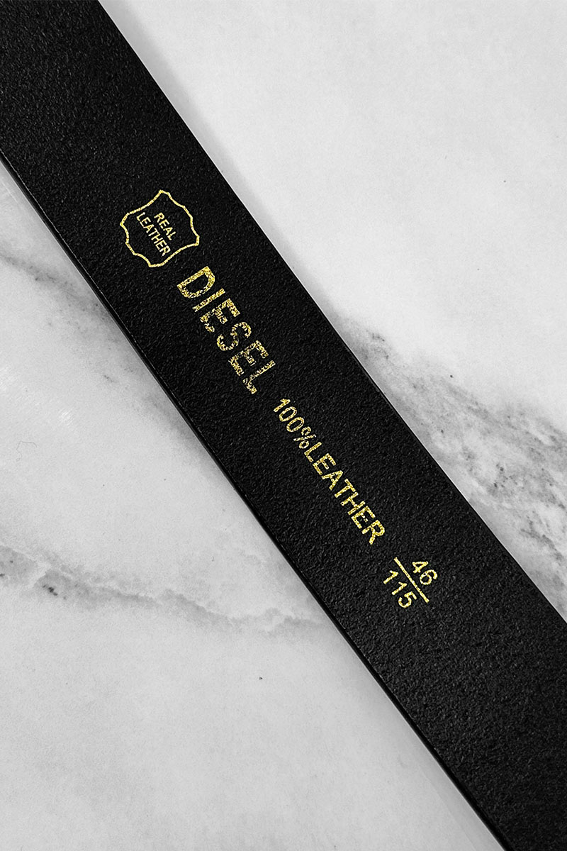 Diesel Мужской кожаный ремень чёрного цвета