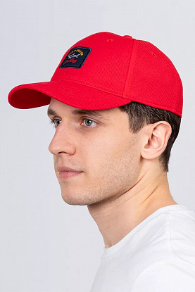 Мужская красная бейсболка logo-patch