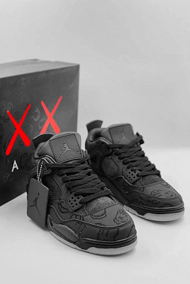 Кроссовки AJ4 Retro x KAWS  - Black