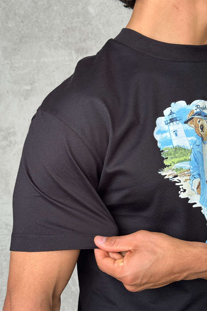 Polo Ralph Lauren Мужская чёрная футболка "Bear"