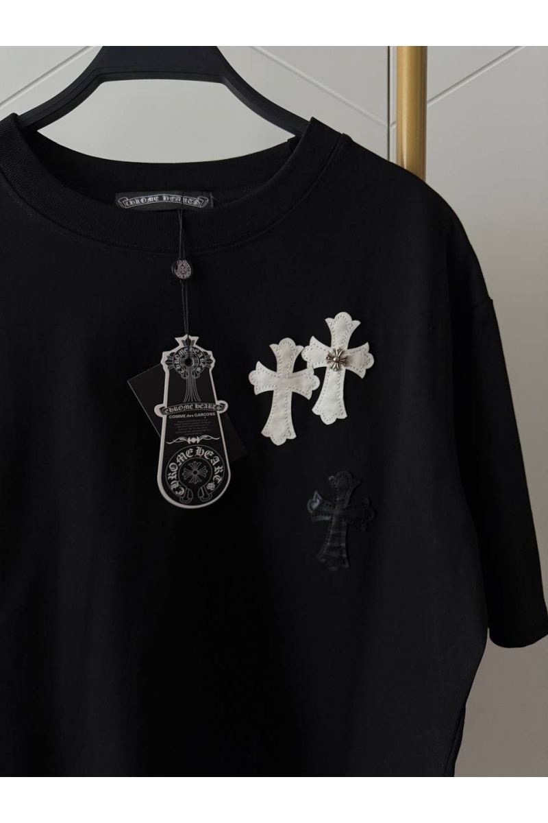 Chrome Hearts Женская оверсайз футболка чёрного цвета premium