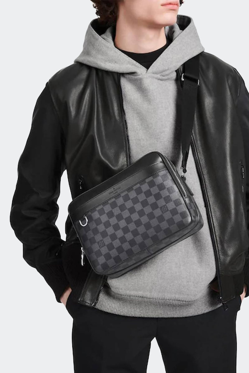 Lоuis Vuittоn Кожаная сумка Trocadero Messenger PM Damier Graphite 27x20 см