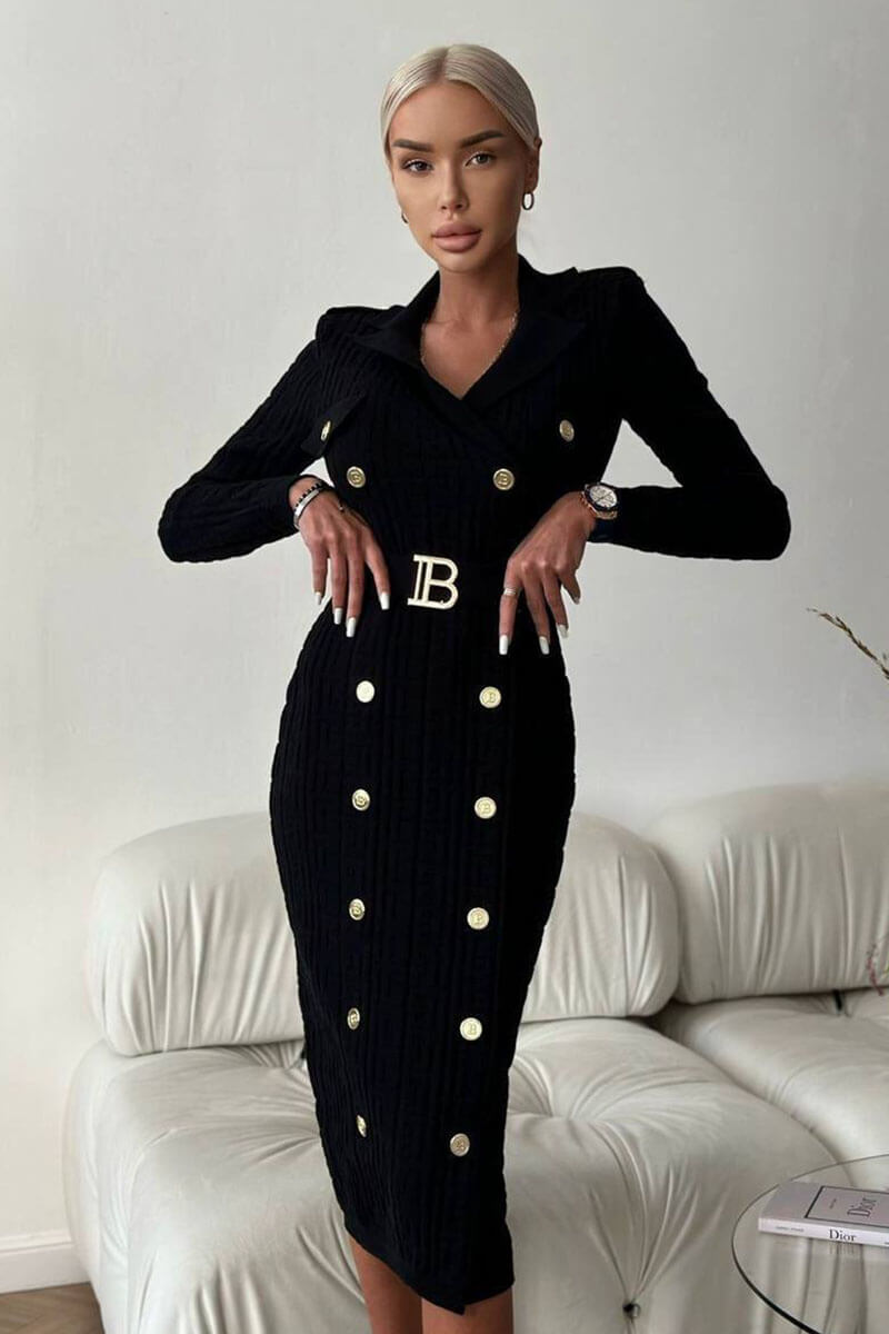 Balmain Женское бандажное платье с ремнем Balmain