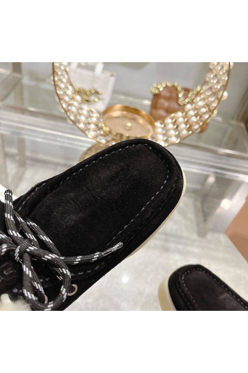 MIU MIU Женские замшевые лоферы с мехом premium