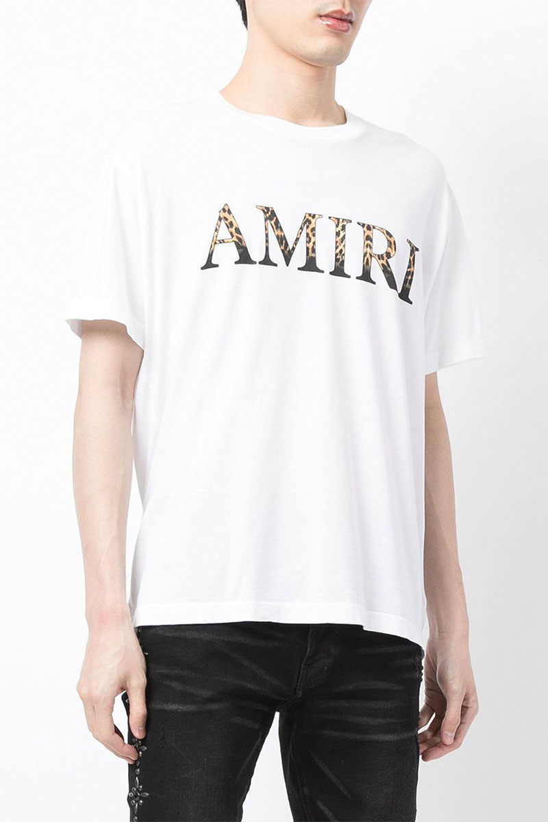 Amiri Белая оверсайз футболка leopard-print