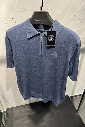 Мужское поло Eagle zip-neck - Indigo