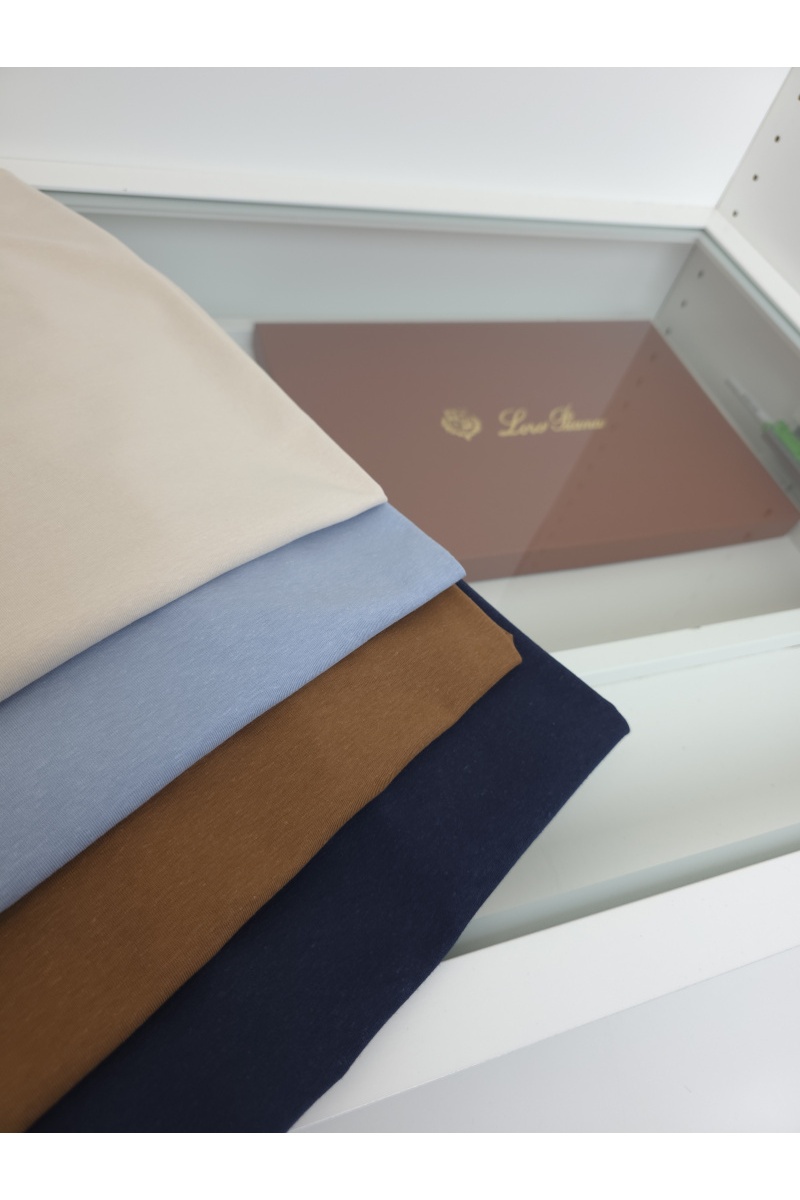 Loro Piana Мужская тёмно-синяя футболка premium
