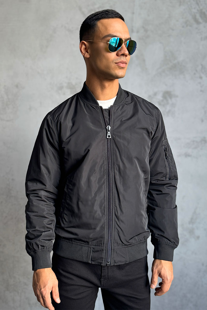 Palm Angels Мужской чёрный бомбер Miami logo-print