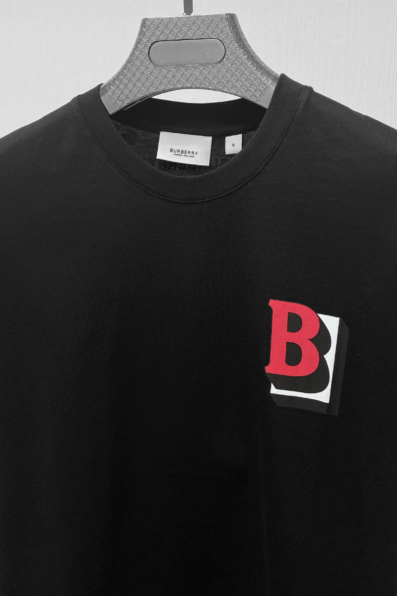 Burberry Мужская футболка 3D Logo - Black