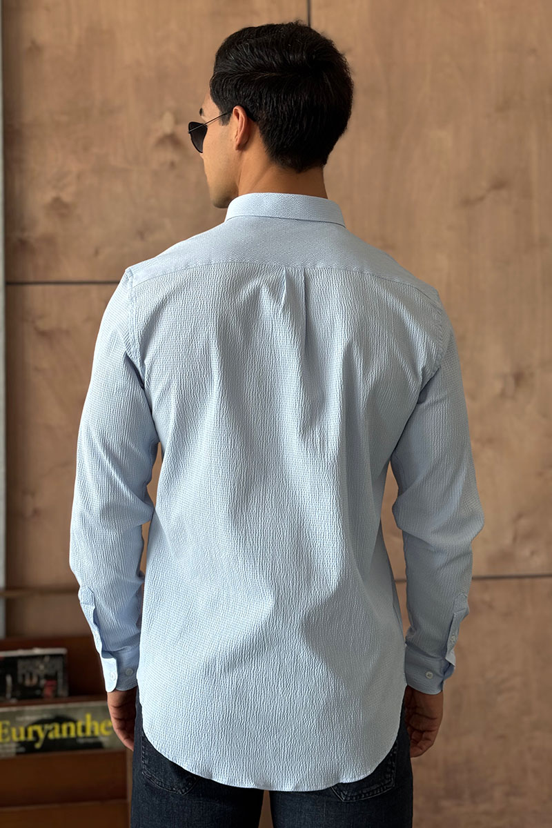 Etro Мужская голубая рубашка Pegasus logo