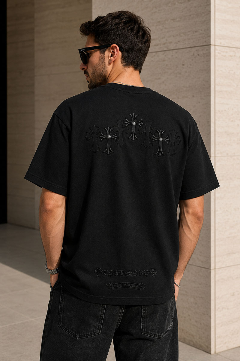 Designer Clothing Чёрная оверсайз футболка Gothic logo 