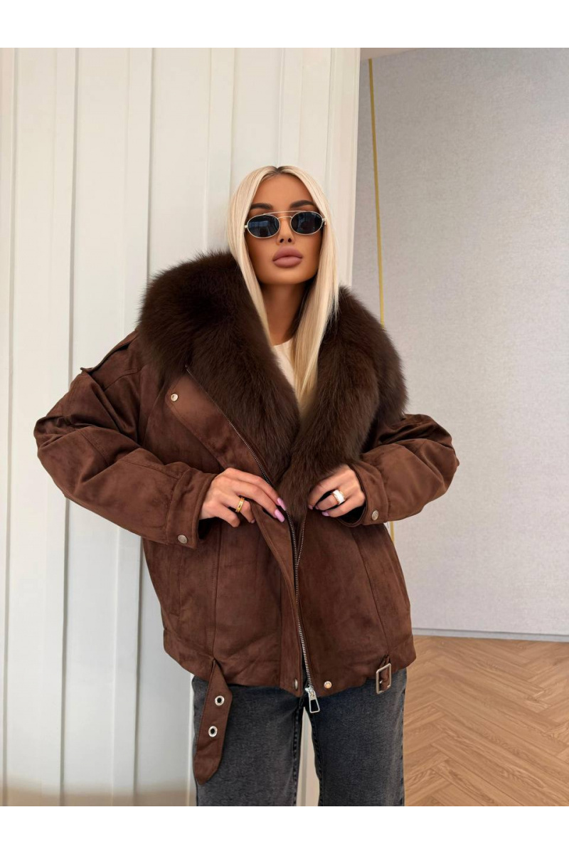 Max Mara Женская утеплённая дубленка с натуральным мехом