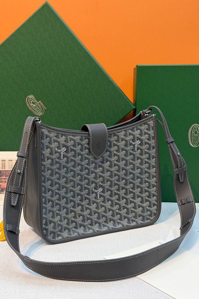 Designer Clothing Кожаная сумка Goyard Musette PM premium 28x22x10 см