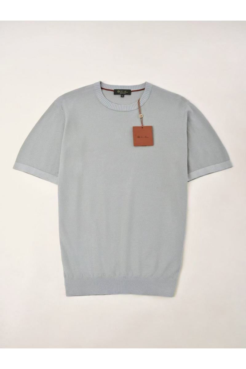 Loro Piana Мужская светло-серая футболка premium
