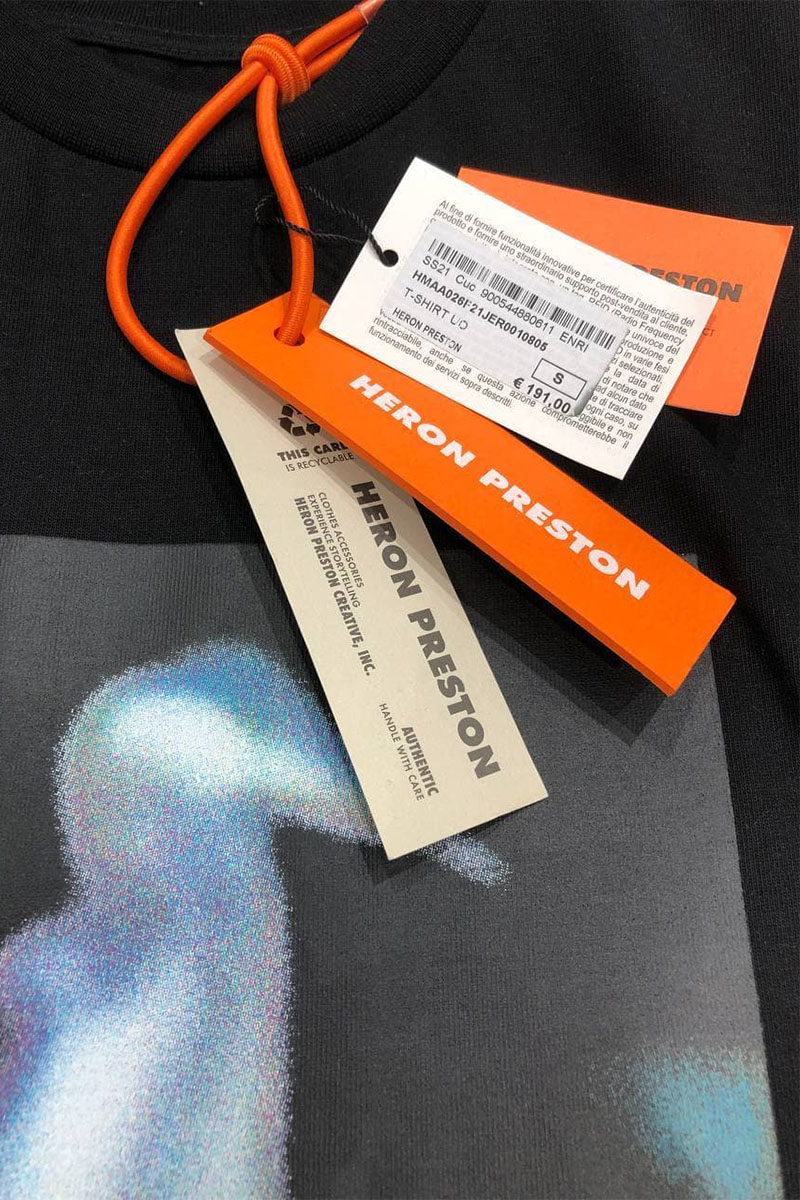 Heron Preston Белая оверсайз футболка Blurry Heron