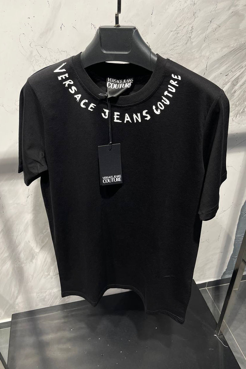 Versace Мужская чёрная футболка Jeans Couture 