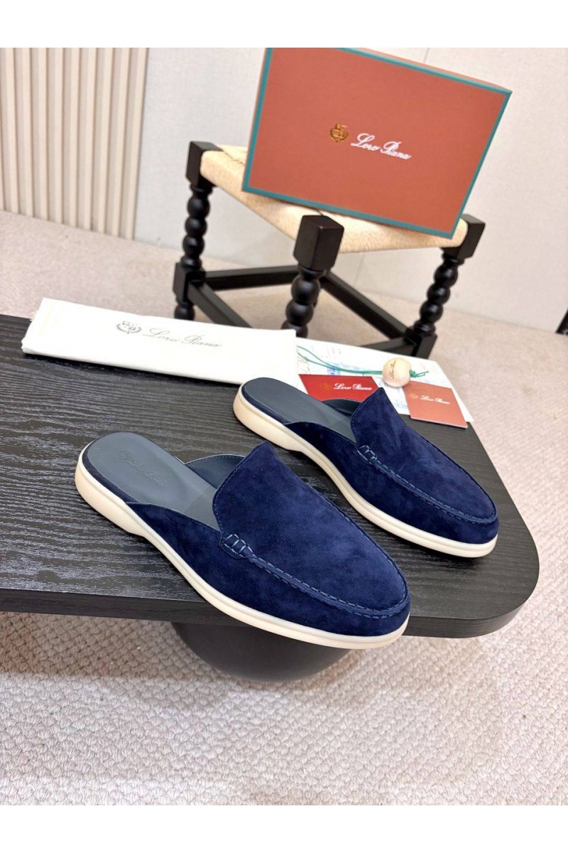 Loro Piana Мужские замшевые шлёпанцы