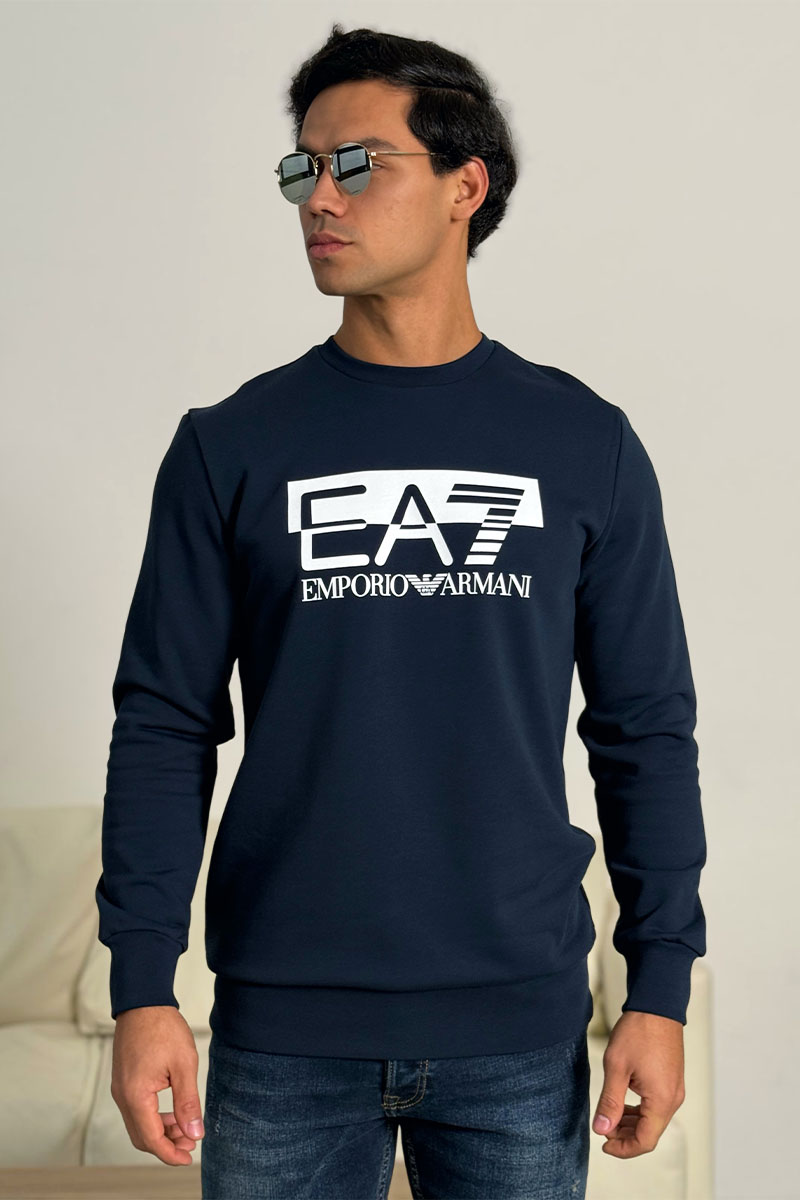 Emporio Armani EA7 Тёмно-синий свитшот logo-print 