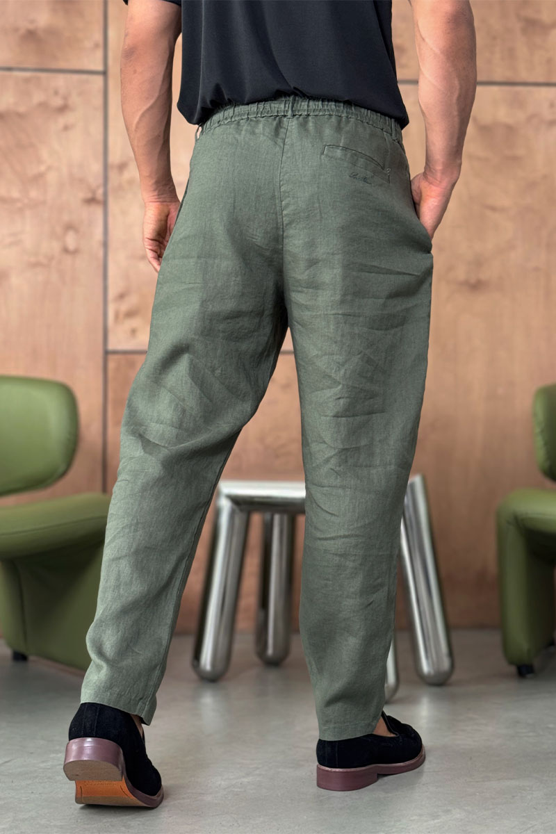 Loro Piana Мужские зелёные брюки 