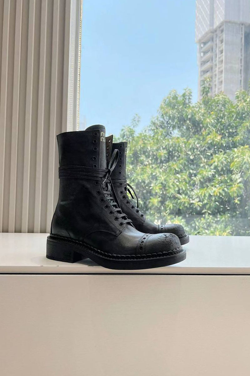 MIU MIU Женские ботинки Premium - Black