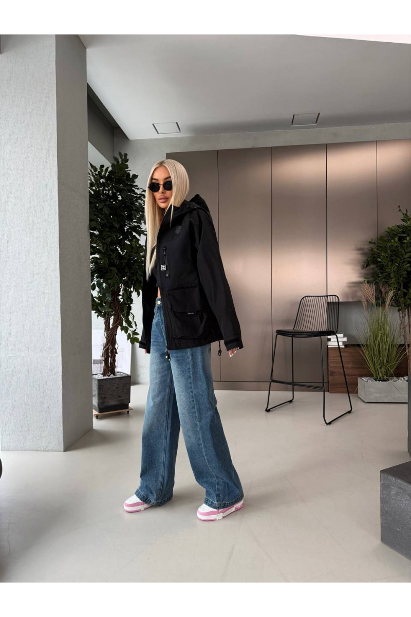 Chаnеl Женская нейлоновая ветровка premium - Black