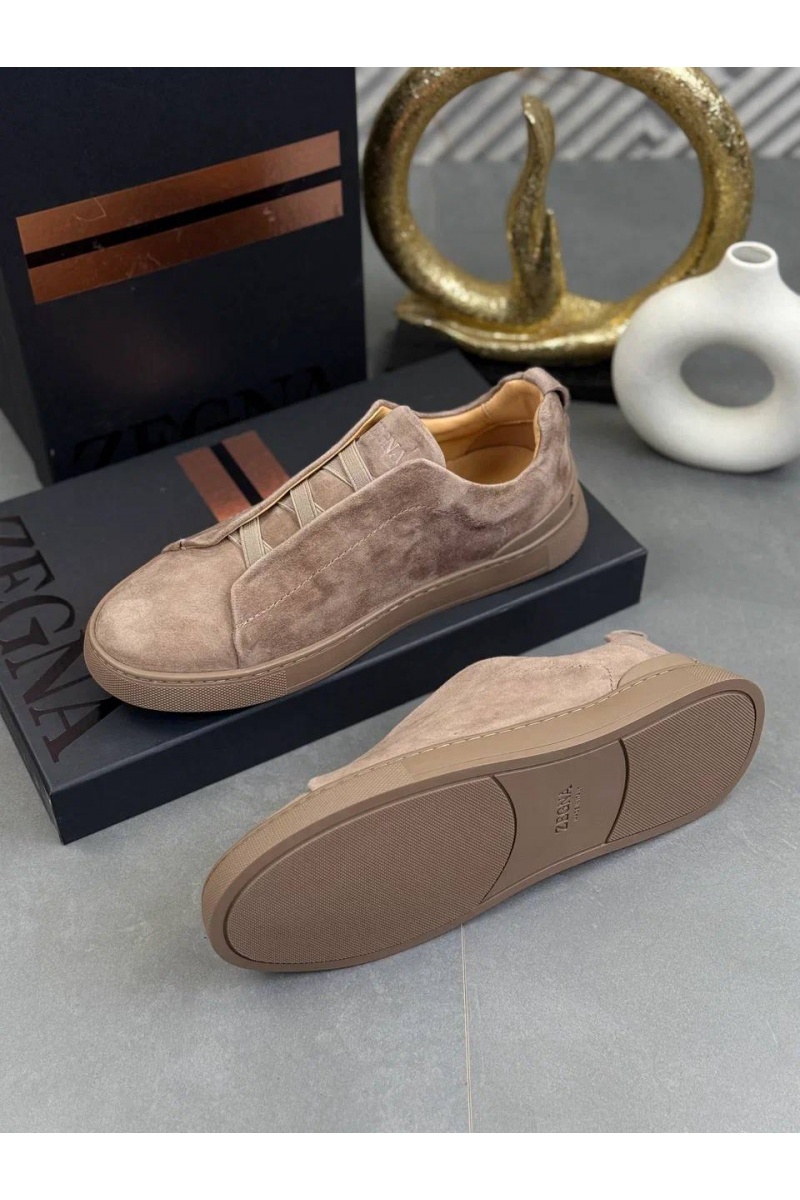 Zegna Замшевые кроссовки Triple Stitch