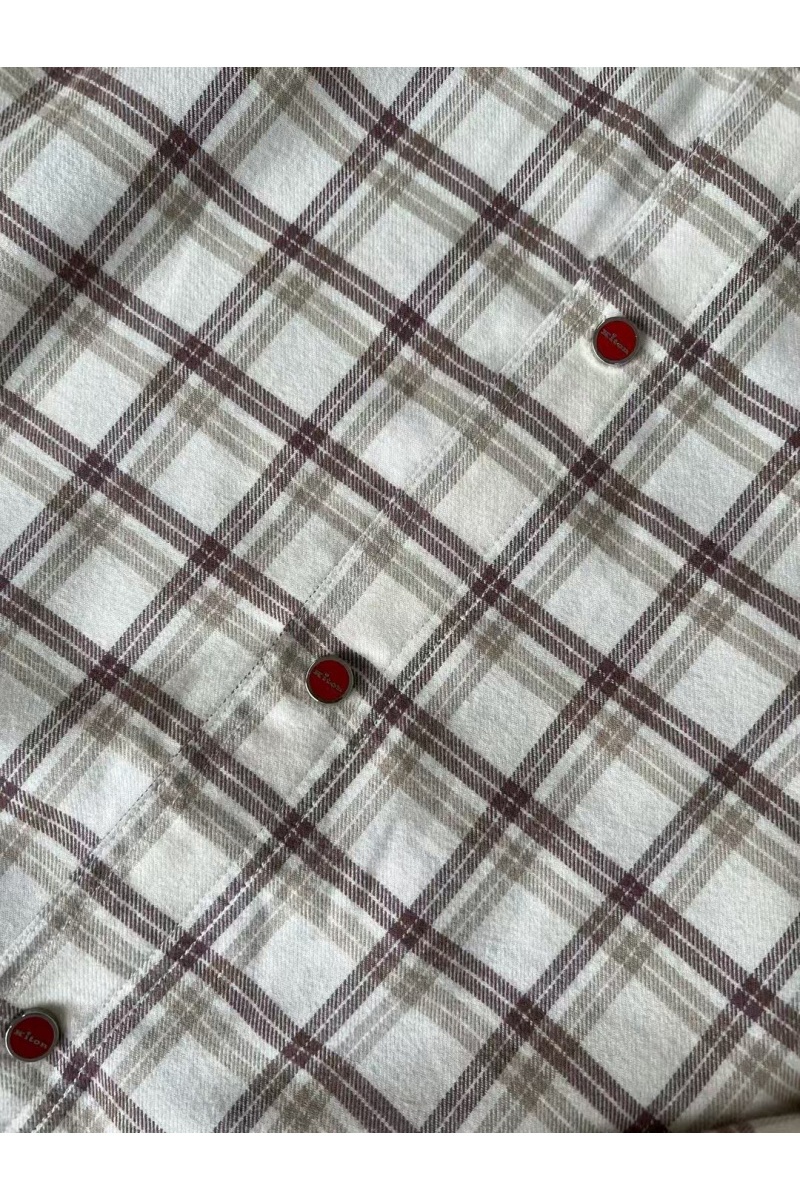Kiton Мужская рубашка Premium - Beige Chequer