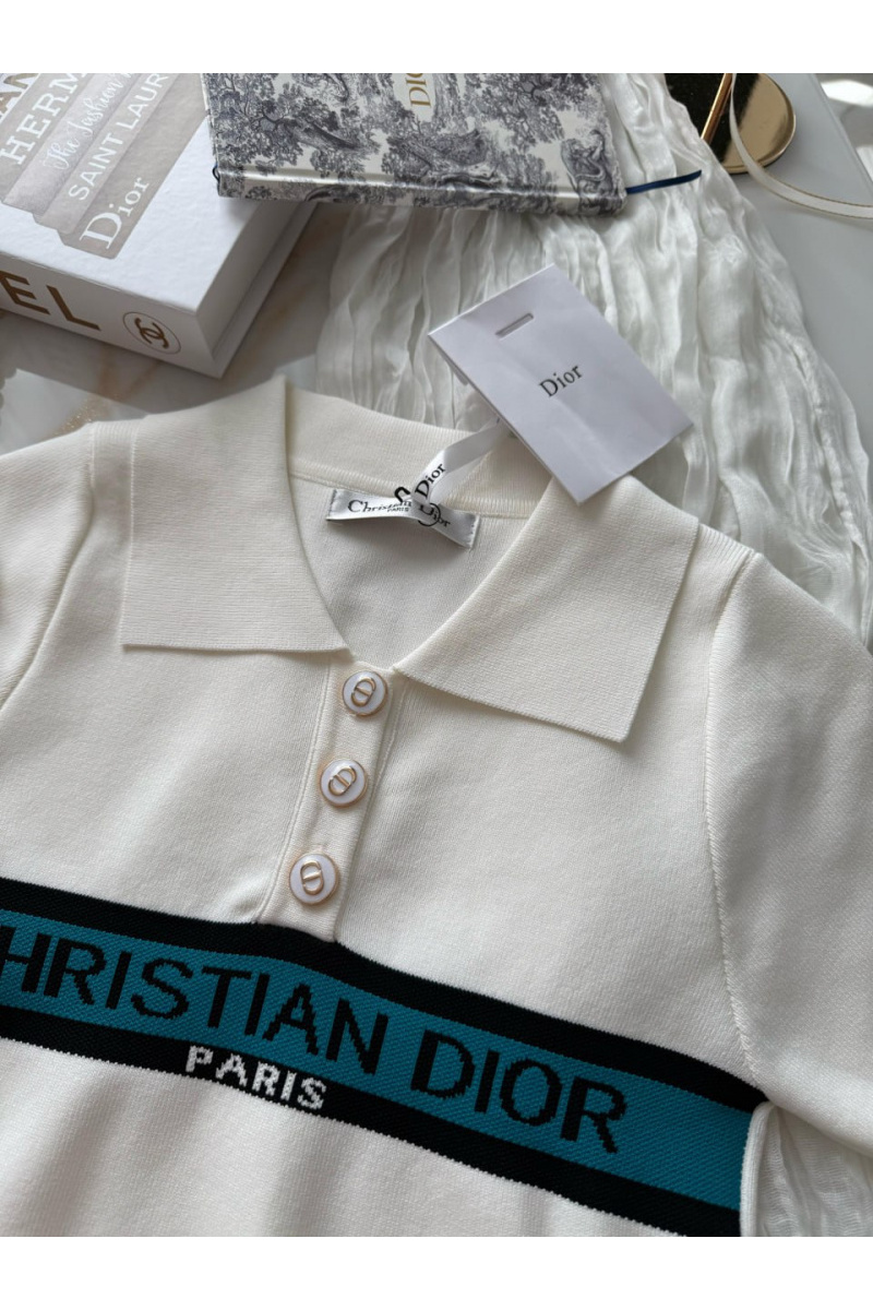 Dior Женское поло белого цвета 